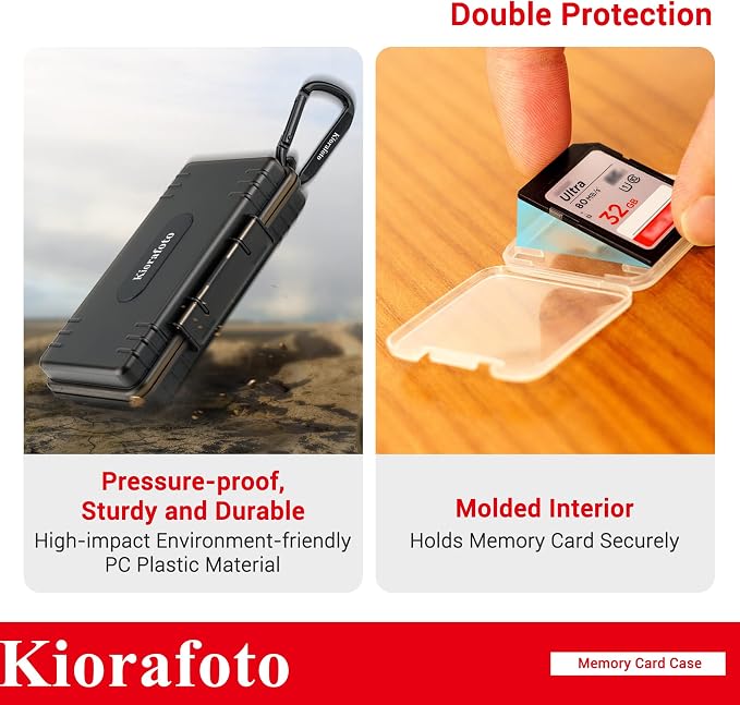 Kiorafoto SD Card Case with 36 Pack Individual Clear Plastic Memory Card Holders - Image 4