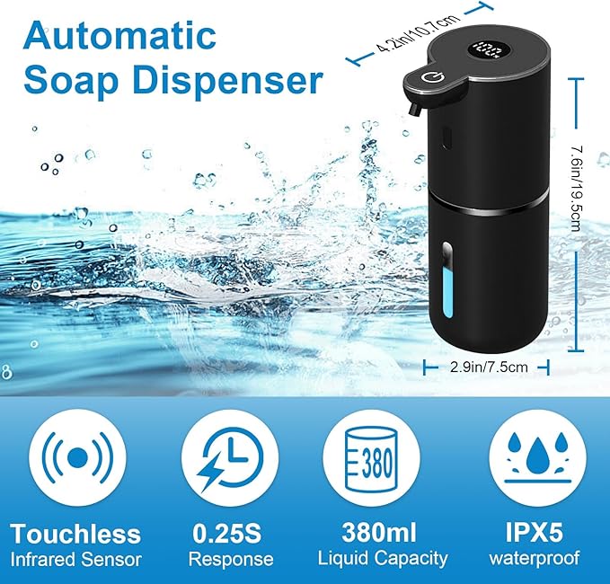 Automatic Liquid Soap Dispenser Touchless, USB Rechargeable Smart Hand Soap - Image 2