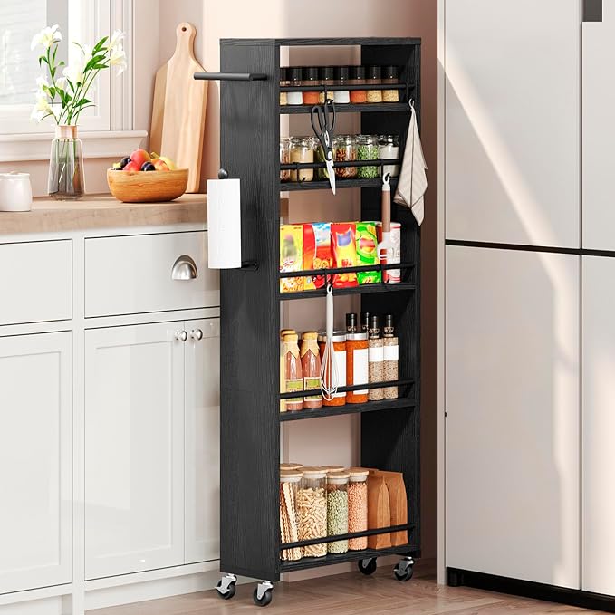 YATINEY 6 Tier Slim Storage Cart, Narrow Kitchen Cart by Yatiney