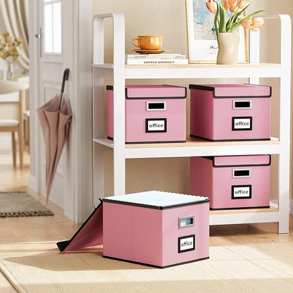 File Organizer Box with Lids, Collapsible File Folder Organizer | File Box with - Image 2
