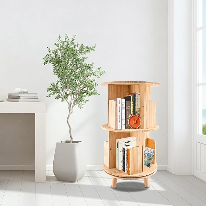 2 Tier Rotating Bookshelf - Image 2
