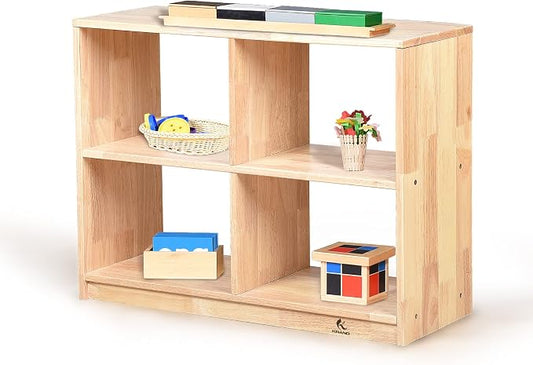 4-Compartment Storage Bookcase Montessori Shelf Organizer by KRAND