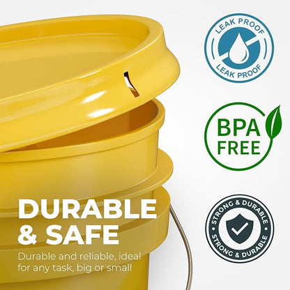 EconoHome 5-Gallon Yellow Bucket Pail Container - Image 5