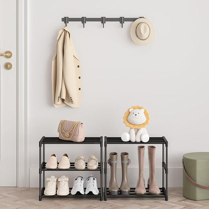 Autonomier 3 Tier Extra Small Shoe Rack, Narrow Stackable Shoe Shelf - Image 6