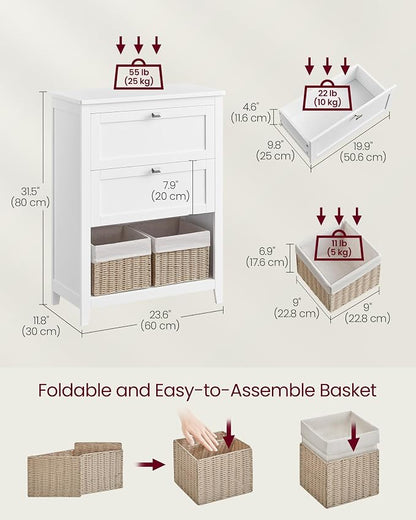 VASAGLE Storage Cabinet, Freestanding Floor Cabinet, 2 Drawers - Image 3