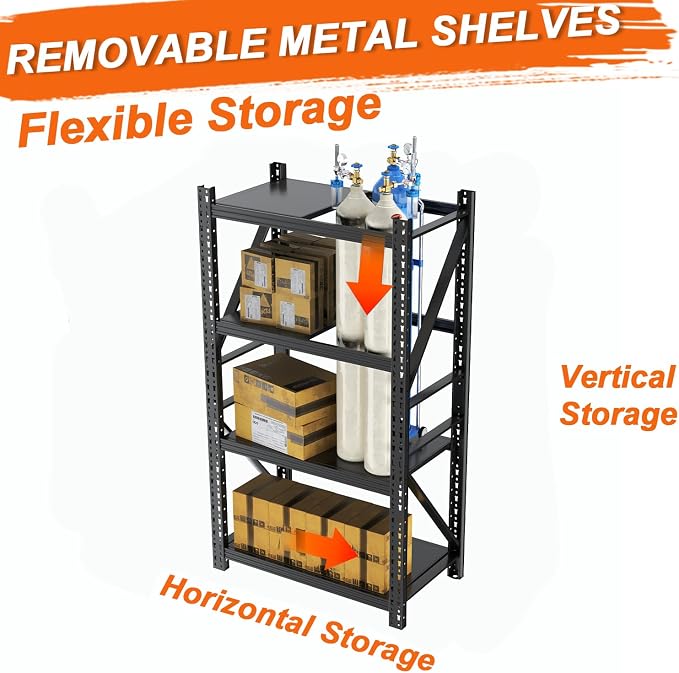 31.5''W Heavy Duty Storage Shelves, 2500LBS Metal Garage Shelving Units - Image 8