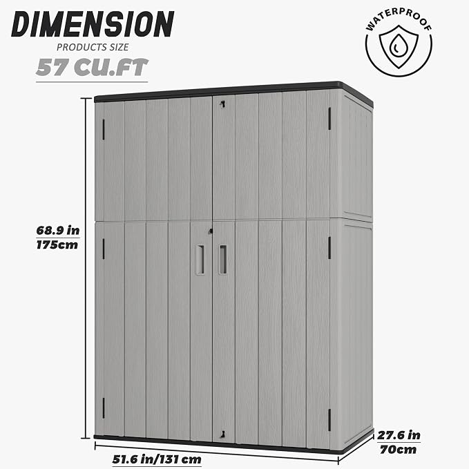 Outdoor Storage Shed Waterproof, Resin Storage Sheds Outdoor - Image 6