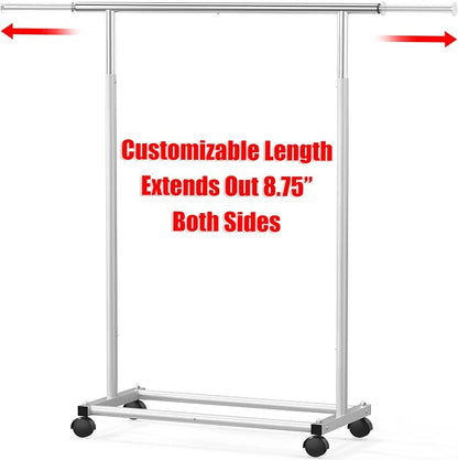 Simple Houseware Standard Rod Garment Clothing Rack, Extendable Width from 30 - Image 3