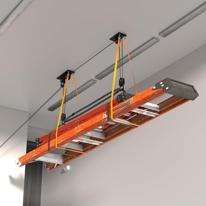 Ceiling Ladder Hoist, Heavy Duty Pulley System - Image 2