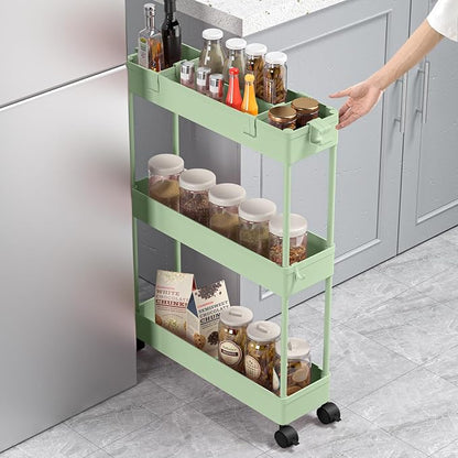 SPACELEAD Slim Storage Cart 3 Tier, Bathroom Organizer Rolling Utility - Image 4