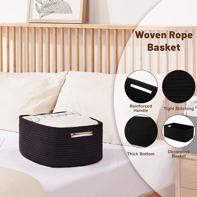 OIAHOMY Storage Basket for Shelves, Closet Cube Storage Bins Baskets for - Image 3