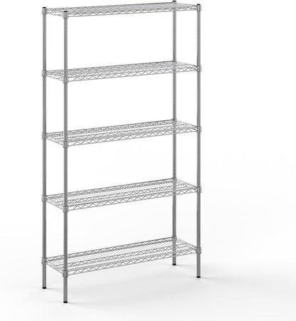14" Deep x 42" Wide x 74" Height Wire Shelving Kit | 5-Tier | NSF Commercial by Regal+Altair