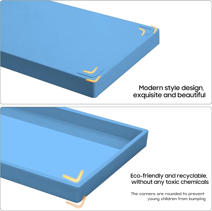 Vanity and Bathroom Tray, 7.7" ABS Countertop Organizer, Waterproof Vanity Tray - Image 7