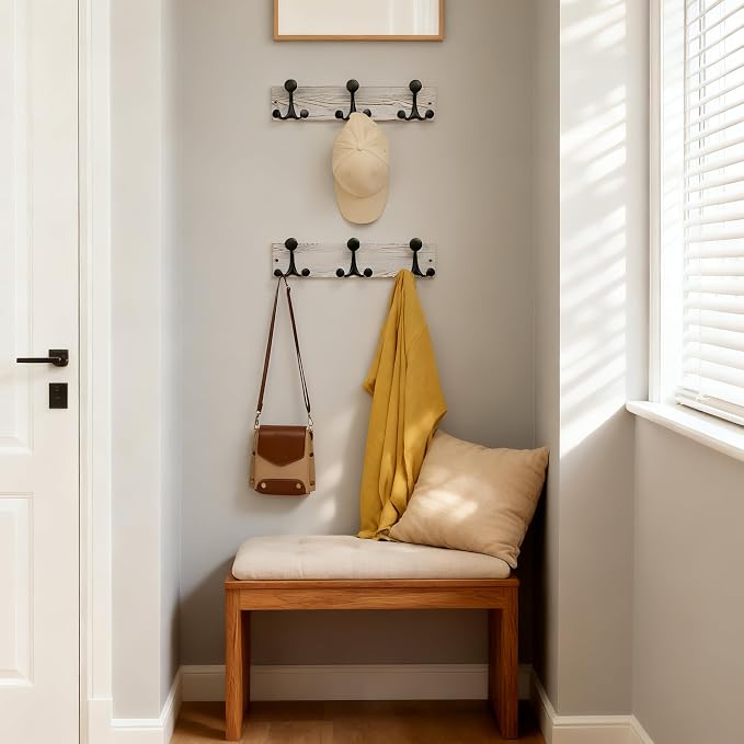 SKOLOO 17-Inch Wood Coat Rack Wall Mount - Image 4