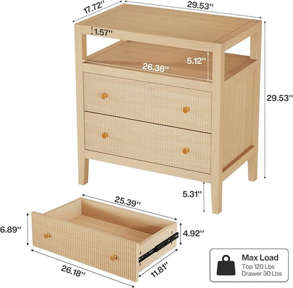Tribesigns Modern Nightstand, 2-Drawer Nightstand - Image 2