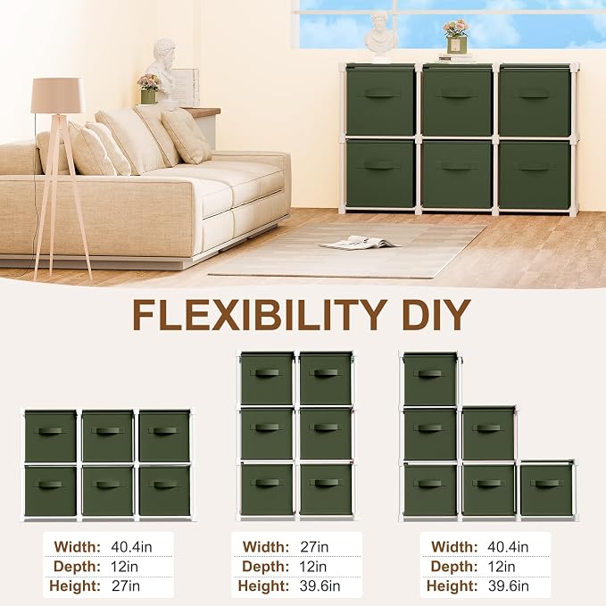 Briwooody 6 Cube Storage Organizer Bins - Image 2