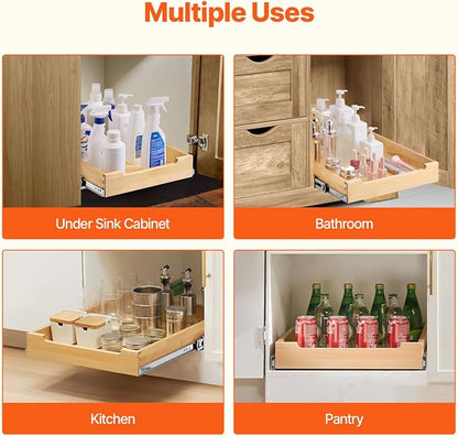 VEVOR Pull Out Cabinet Organizer, Soft Close Slide out Shelf, Heavy-Duty - Image 6