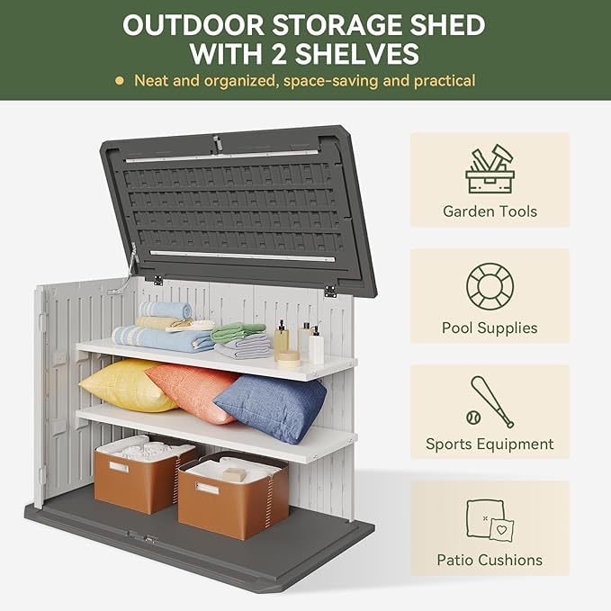 Aoxun White Outdoor Storage Cabinet - Image 2