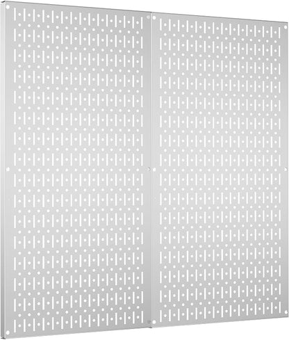 Pegboard Wall Organizer 2 PCS 32" x 16" Silvery Peg Board Metal Pegboard Panels by Unknown
