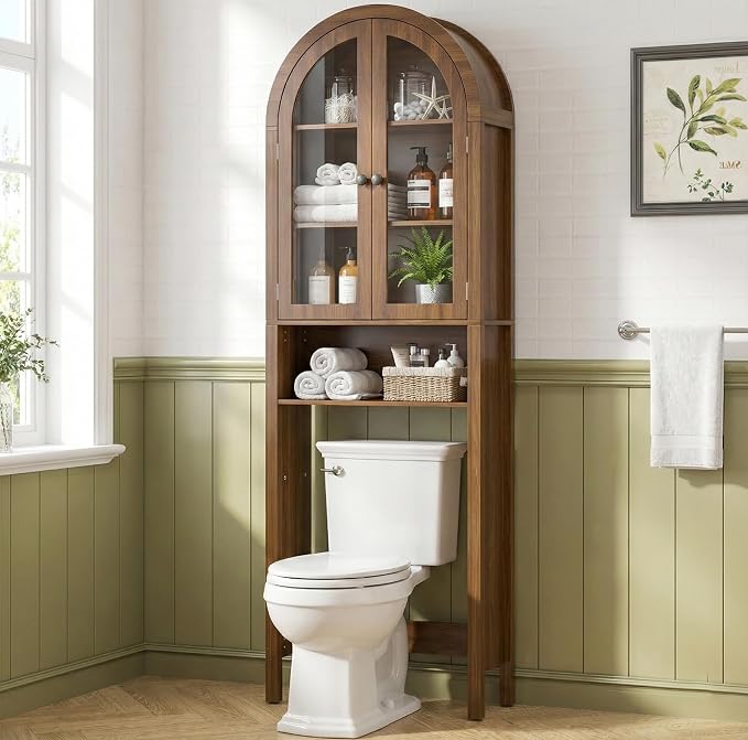 Arched Over The Toilet Storage Cabinet by Woemtoric
