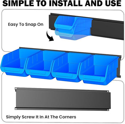 Ultrawall Wall Mounted Storage Bins, Plastic Hanging Storage Organizer Bins - Image 6