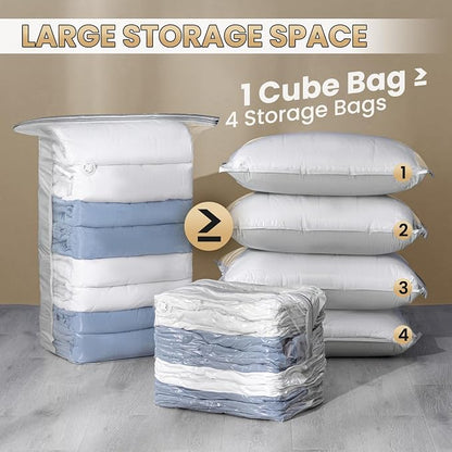 TAILI 6 Pack Vacuum Storage Bags, Cube Space Saver Bags Combo, Vacuum Seal Bags - Image 4