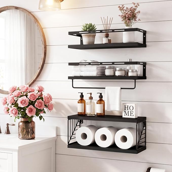 Fixwal Wall Mounted Bathroom Shelves Over Toilet | Wall Shelf - Image 2