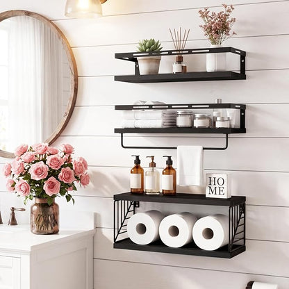 Fixwal Wall Mounted Bathroom Shelves Over Toilet | Wall Shelf - Image 2