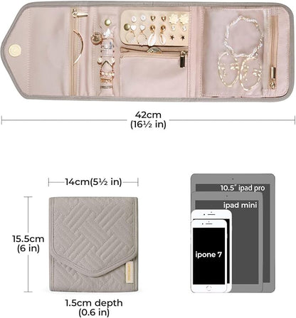 BAGSMART Travel Jewelry Organizer Case Foldable Jewelry Roll - Image 5