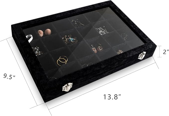 Frebeauty 24 Grid Earring Holder Organizer Tray, Jewelry Organizers and Storage - Image 2