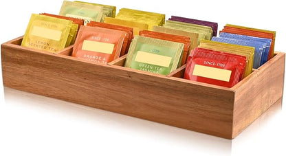 Acacia Wood Tea Bag Organizer by villasmallbusiness