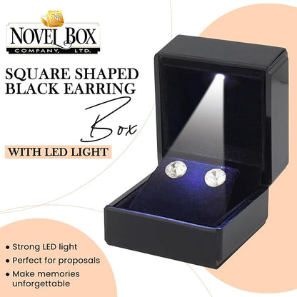 Novel Box Square Shaped Black Earring Box - Image 4