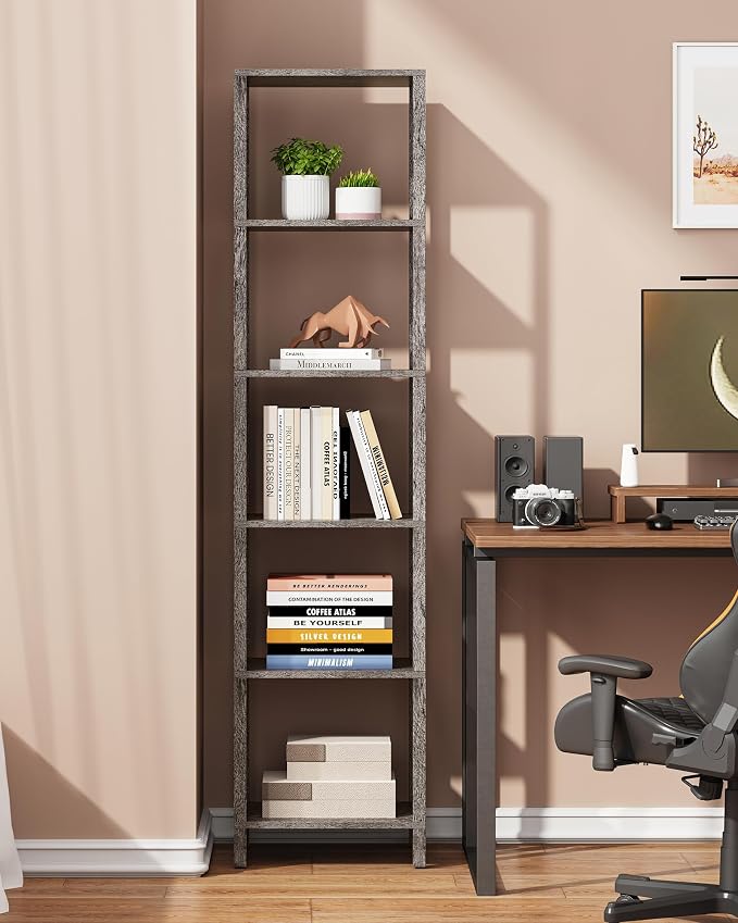 TUTOTAK Bookshelf, 6-Tier Tall Narrow Book Shelf - Image 4