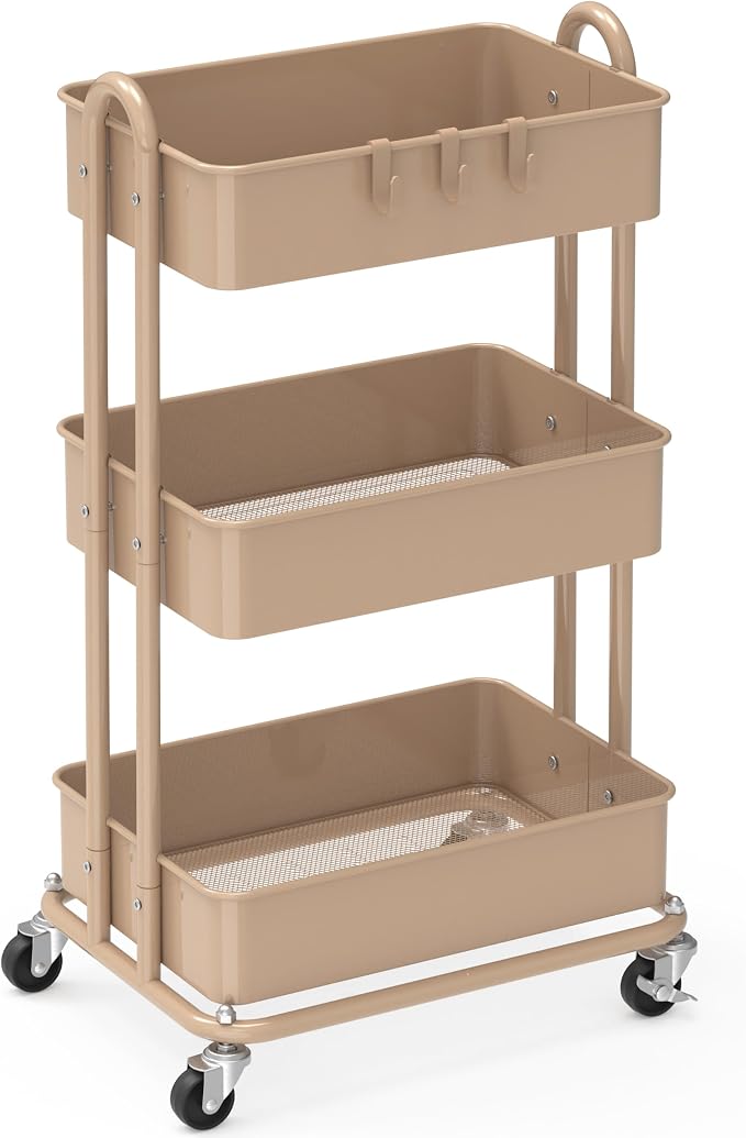 Simple Houseware 3-Tier Heavy Duty Metal Utility Rolling Cart by SimpleHouseware