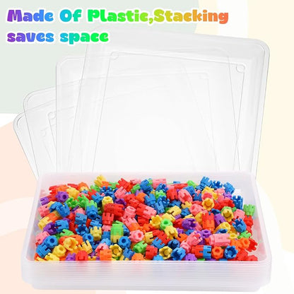 Hoteam 10 Pcs Flat Storage Organizer Tray Bin Paper Tray - Image 4