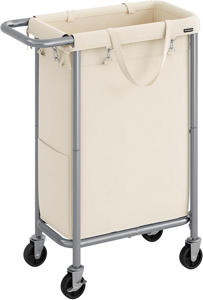 SONGMICS Laundry Basket with Wheels, Rolling Laundry Hamper, 23.8 Gallons by SONGMICSbySONGMICSHOME