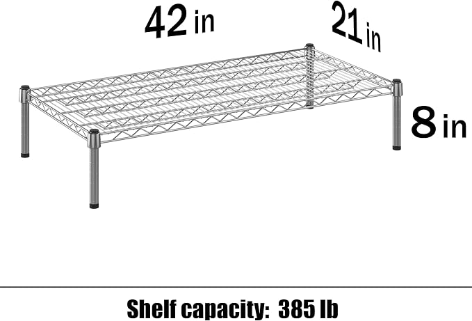 21" Deep x 42" Wide x 8" Height Wire Shelving Kit | 1-Tier | NSF Commercial - Image 3