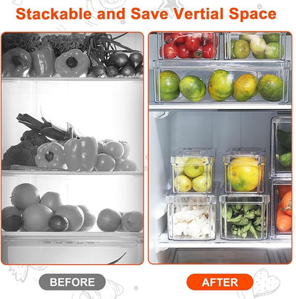YINGRACE 3 Pack Fridge Organizer Bins, Stackable Refrigerator Organizers and - Image 4