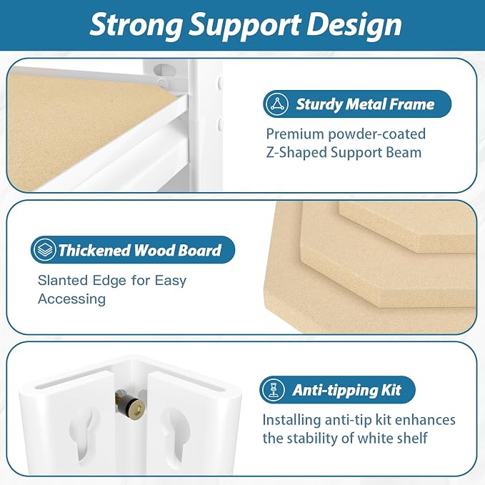 PrimeZone 28" W x 12" D x 59" H Closet Storage Shelves - Image 6