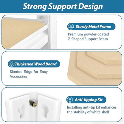 PrimeZone 28" W x 12" D x 59" H Closet Storage Shelves - Image 6