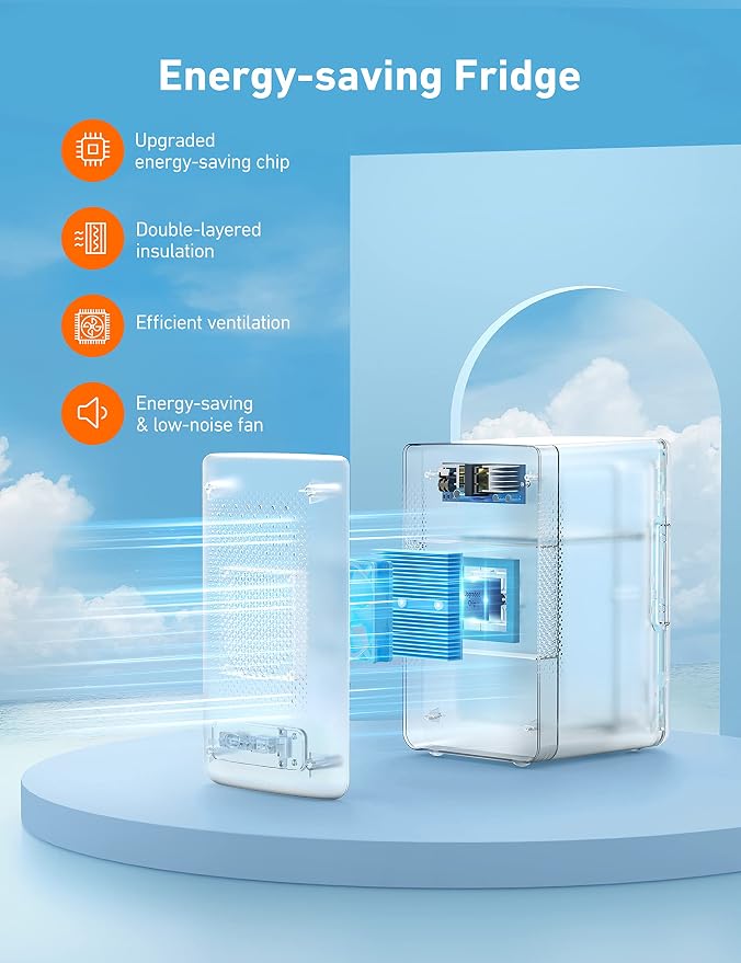 AstroAI Mini Fridge 2.0 Gen, 6 Liter/8 Cans Makeup Skincare Fridge 110V AC/ 12V - Image 6