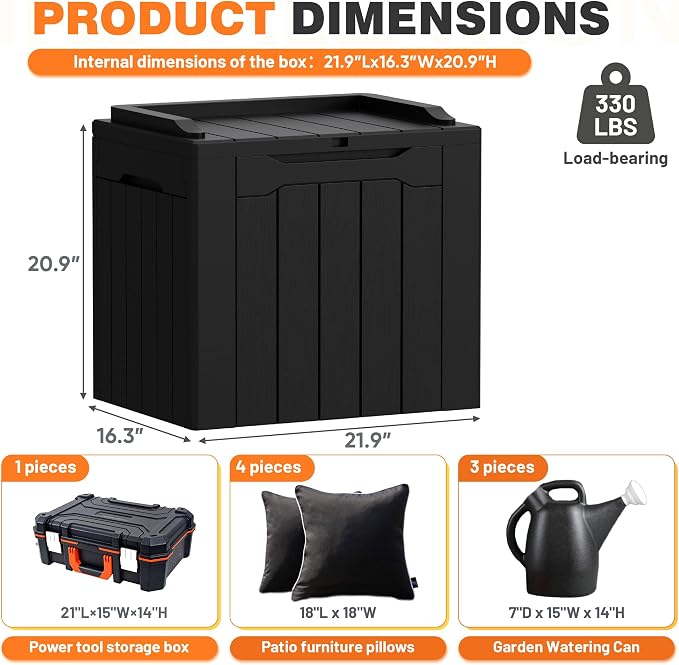 32 Gallon Deck Box Outdoor Indoor Waterproof Storage Box - Image 7