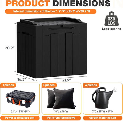 32 Gallon Deck Box Outdoor Indoor Waterproof Storage Box - Image 7