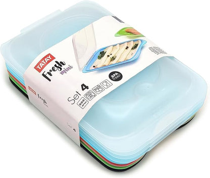 TATAY Cold Meat Containers for Fridge | Set of 4 Mini | Fridge Storage | - Image 5
