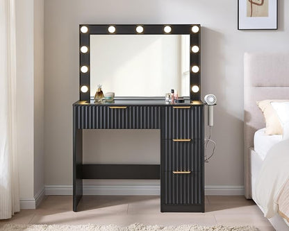 AMERLIFE 36.2" Fluted Vanity Desk - Image 2