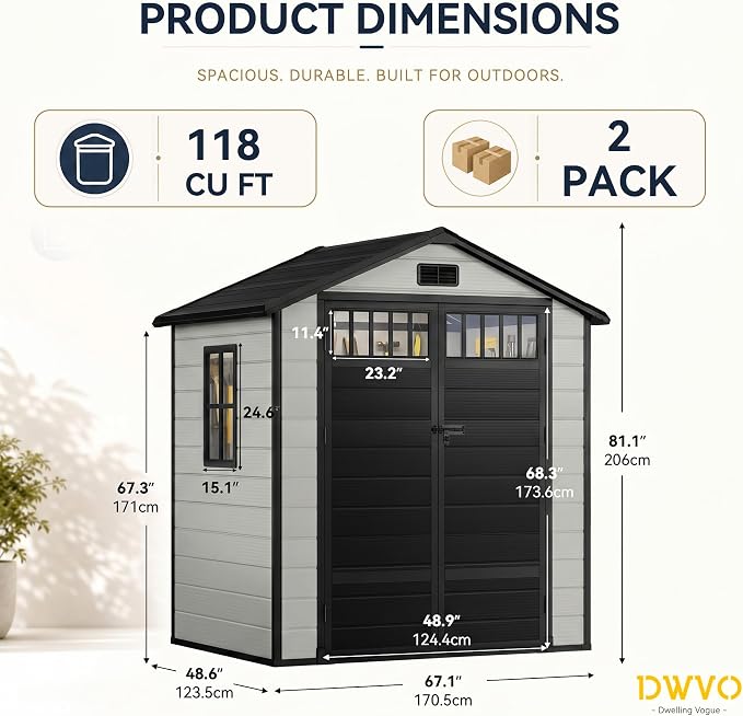 DWVO 6x4.4 FT Outdoor Storage Shed - Image 6