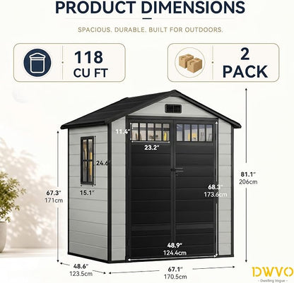 DWVO 6x4.4 FT Outdoor Storage Shed - Image 6