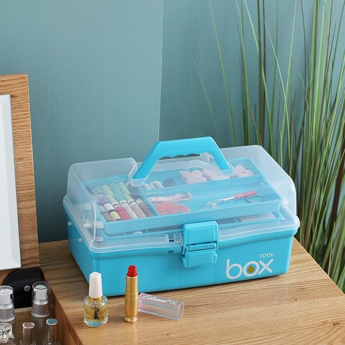 2PCS 12'' Three-Layer Clear Art Box Organizer - Image 5