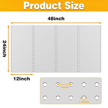 Pegboard Smith Metal Pegboard Panels 12" x 24", 4 Pack Grey Wall Mounted Tool - Image 4