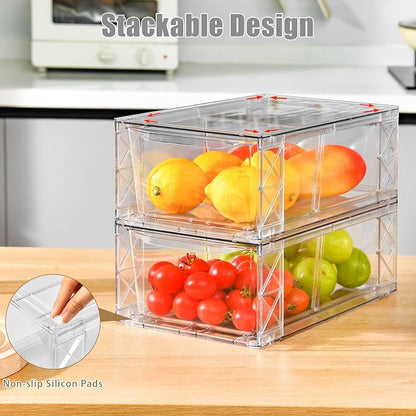 8Pack Clear Stackable Kitchen Storage Organizer, Pantry Organizers and Storage - Image 3